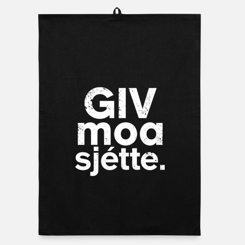 Giv moa sjette. Westflämisches Dialekthemd Organic Geschirrtuch