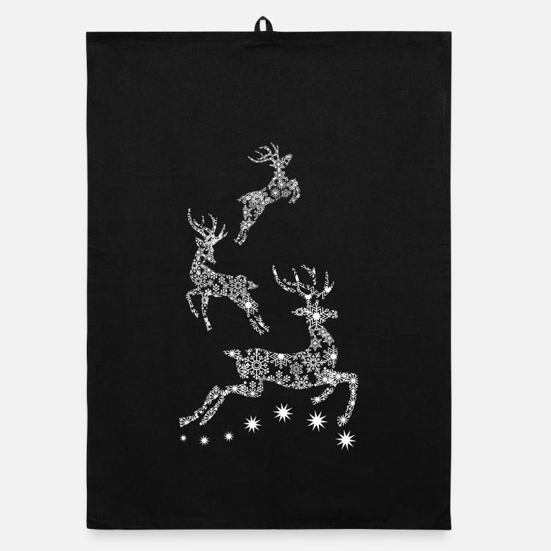 Renos de Navidad - Christmas Reindeer Organic dish towel