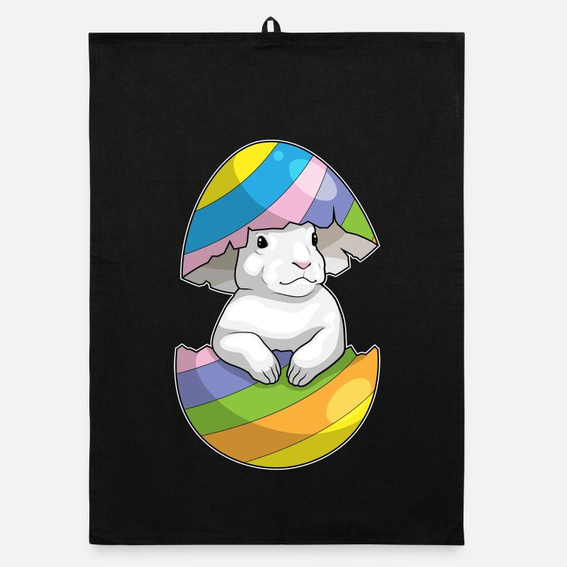 Œuf de Pâques lapin de Pâques Torchon bio