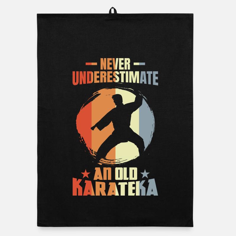 Never underestimate an old karateka Organic dish towel