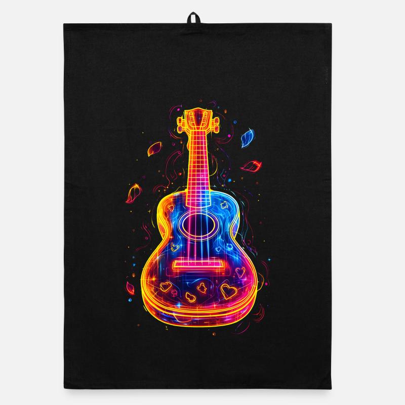 90s Ukulele Organic dish towel