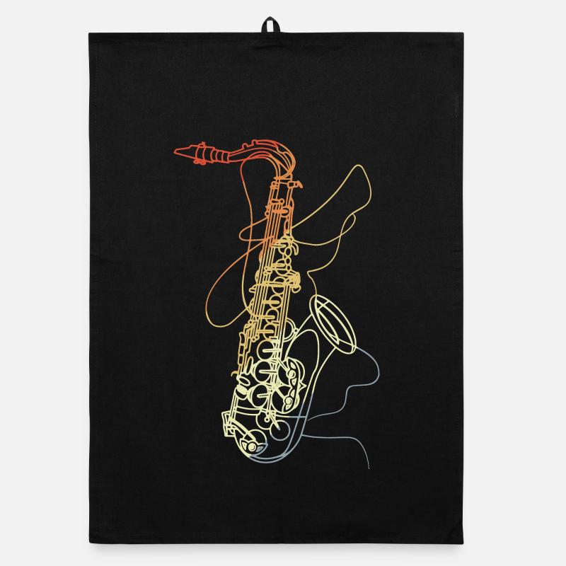 Saxophone Line Art Vintage Torchon bio