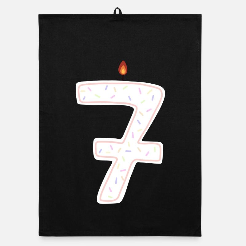 Bougie d’anniversaire fantaisiste numéro sept Torchon bio