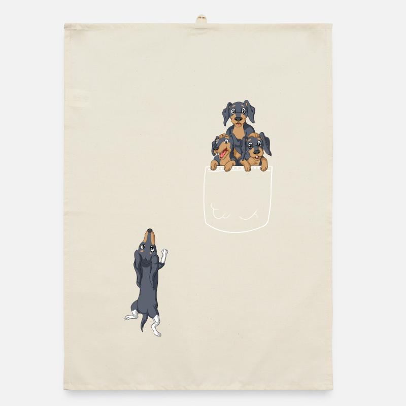 Dachshund Pocket Tee Organic dish towel