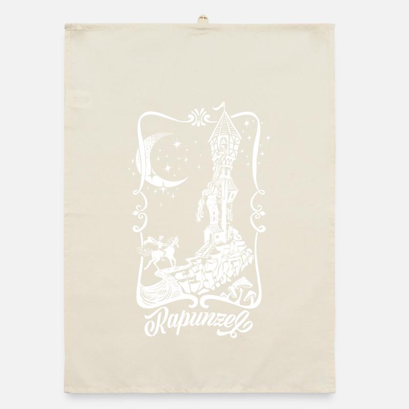 Rapunzel Tower Silhouette Princess Organic dish towel