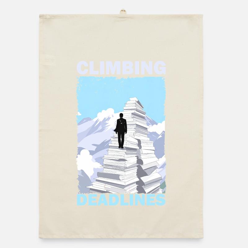 Grimper les délais - Funny Office Workload Mountai Torchon bio