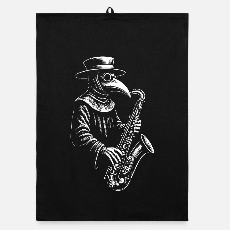 Plague Doctor joue du saxophone Torchon bio
