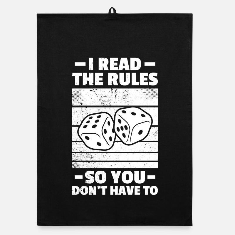 I read the rules Board Game Organic dish towel