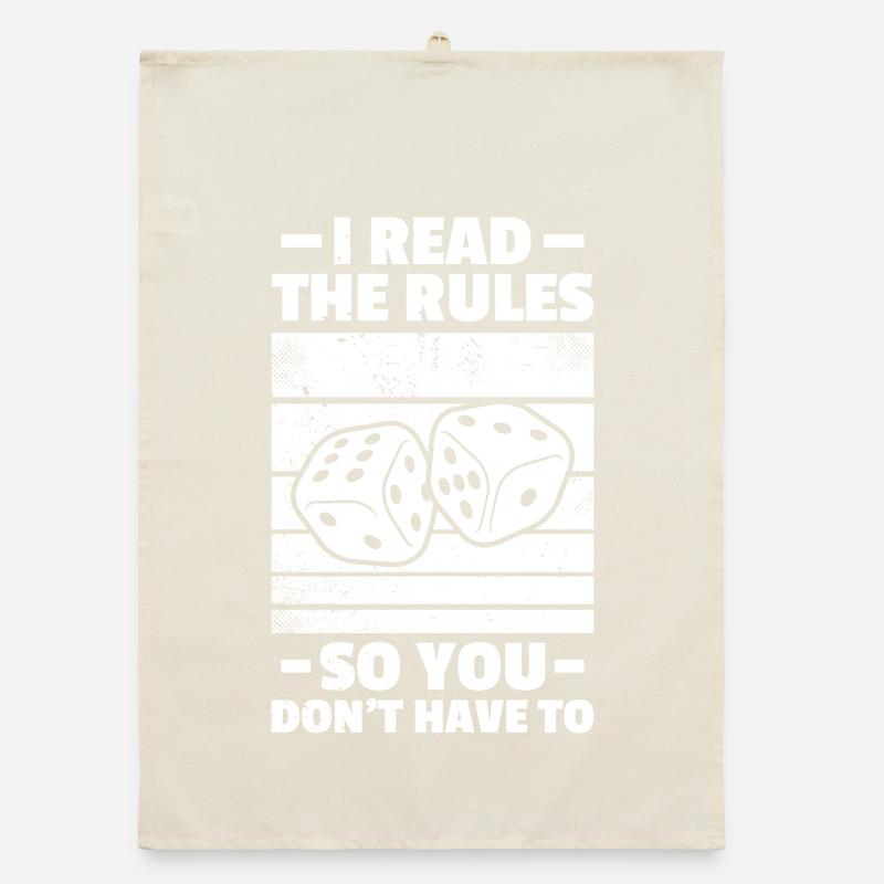I read the rules Board Game Organic dish towel