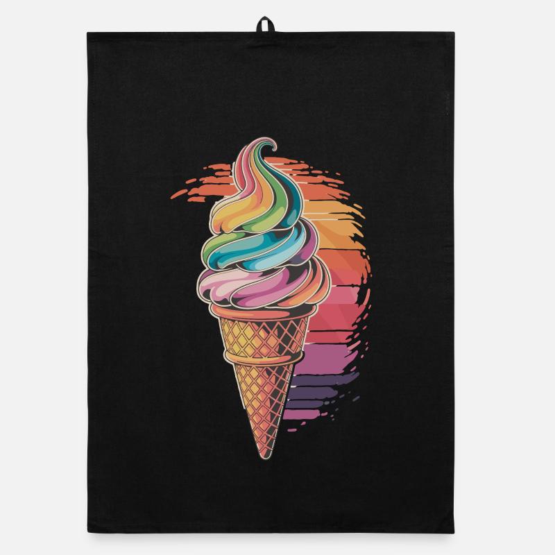 Buntes Regenbogen-Eiscreme Motiv Organic dish towel