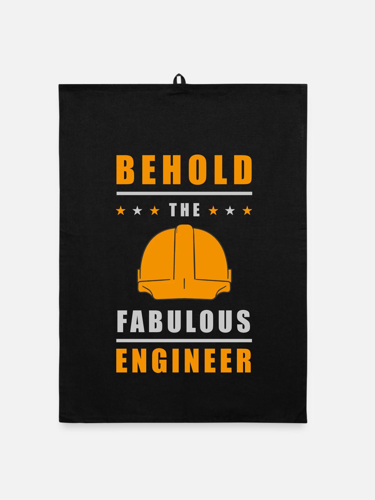 Casque d’ingénieur fabuleux - Torchon bio - noir - Devant