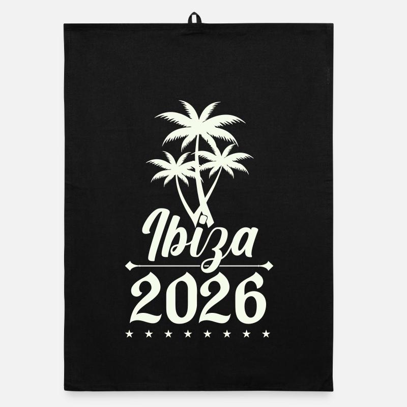 Silhouette des palmiers d’Ibiza 2026 Torchon bio