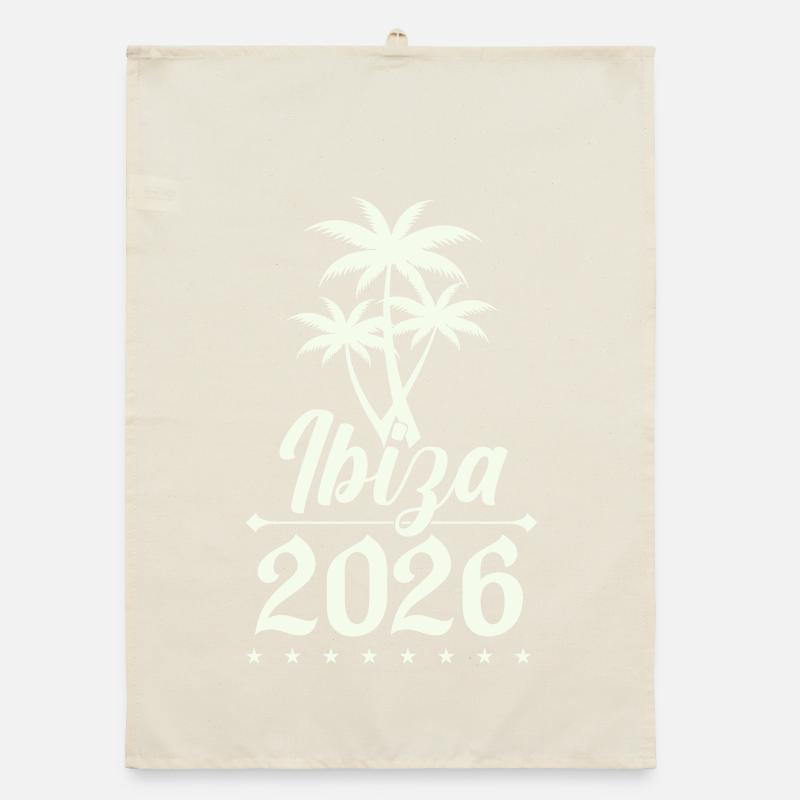 Ibiza 2026 Palm Trees Silhouette Organic dish towel