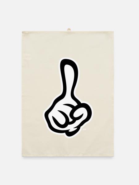Raised index finger (finger / right hand NEG2C) - Organic dish towel - nature - Front