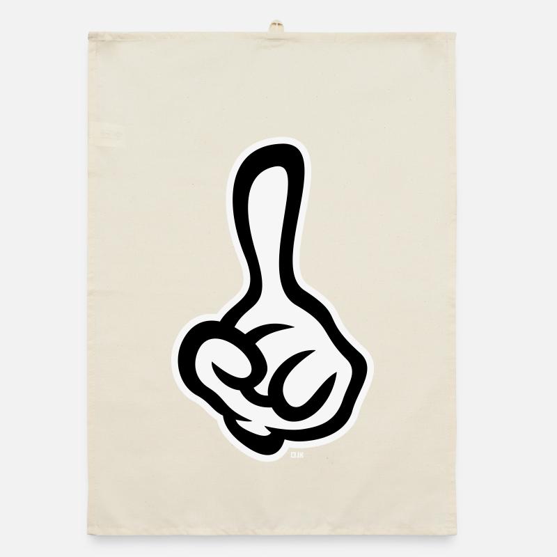 Raised index finger (finger / left hand NEG2C) Organic dish towel