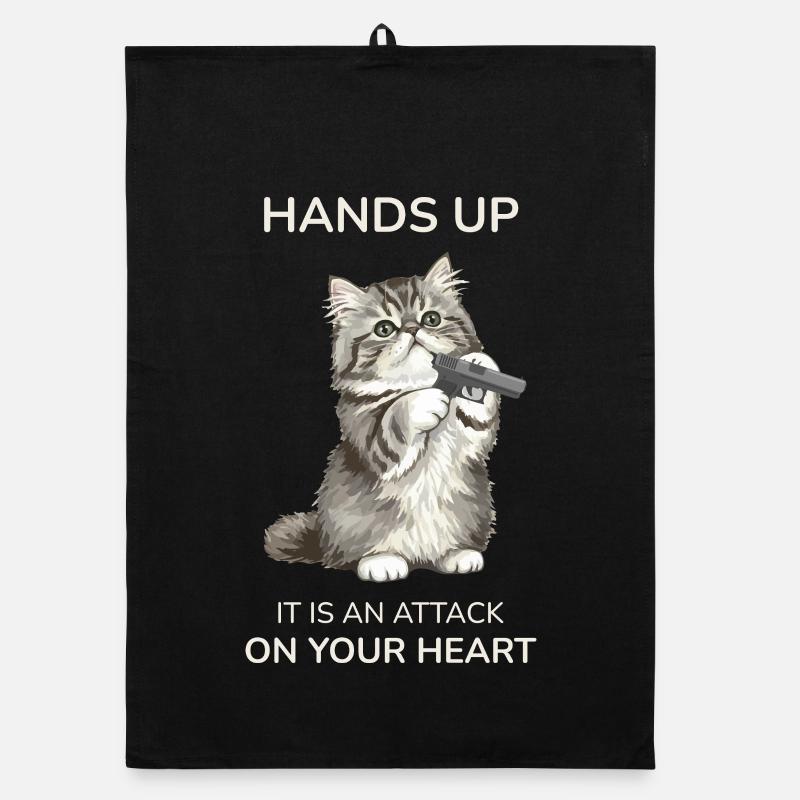 Hands Up It Is An Attack On Your Heart Organic dish towel