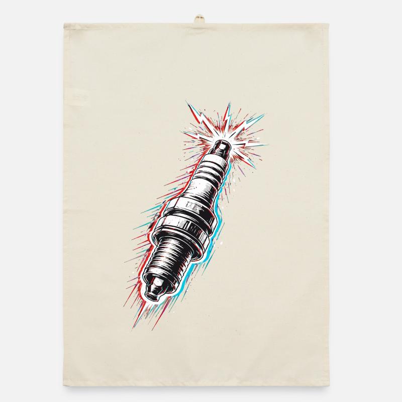 Spark Plug Engine Mechanic Tool Design Organic dish towel