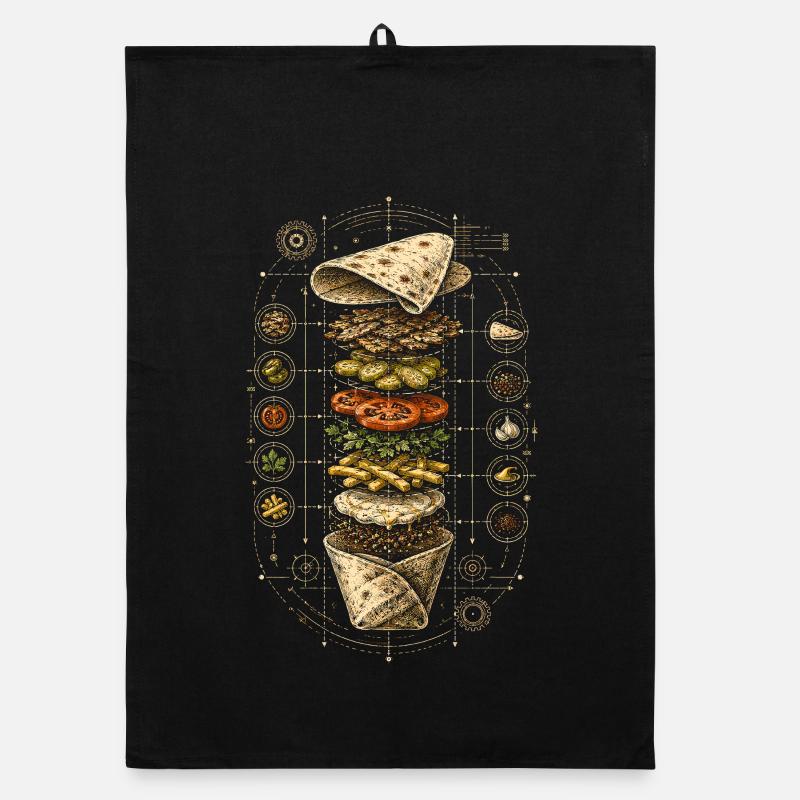 Libanon Libanese Shawarma Blueprint Organic Geschirrtuch