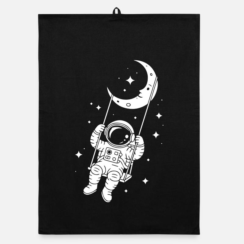 Astronaut Moon Swing Space Cosmos Dreamer Organic dish towel