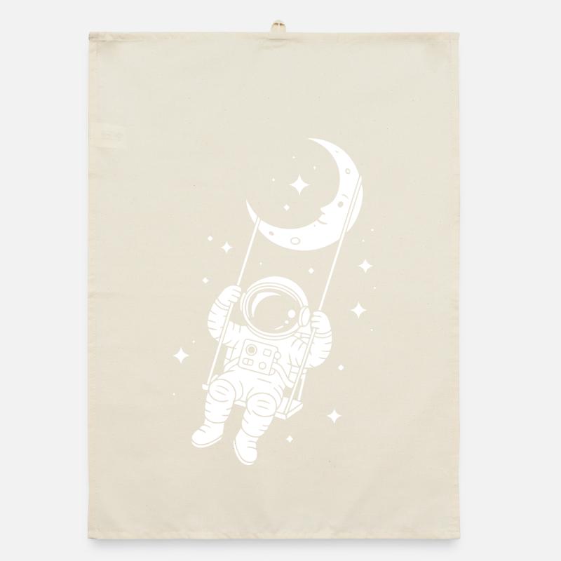 Astronaut Moon Swing Space Cosmos Dreamer Organic dish towel
