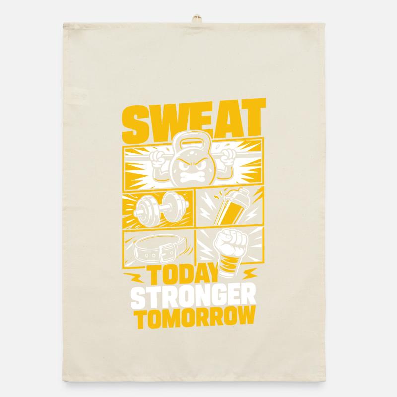 Sweat Today Stronger Tomorrow Organic Geschirrtuch
