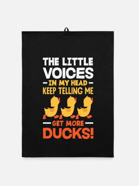 Funny Ducks Motif Ducks Lover Sayings - Organic dish towel - black - Front