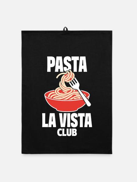 Pasta La Vista Club for pasta fans - Organic dish towel - black - Front