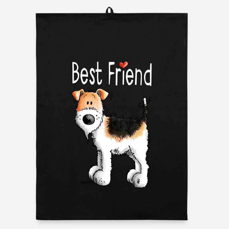 Best Friend Fox Terrier - Dog - Gift Organic dish towel