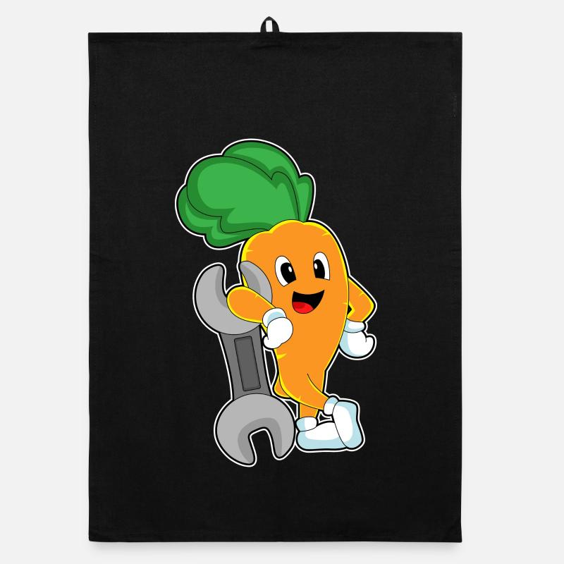 Carrot Mechanic Wrench Workshop Organic dish towel