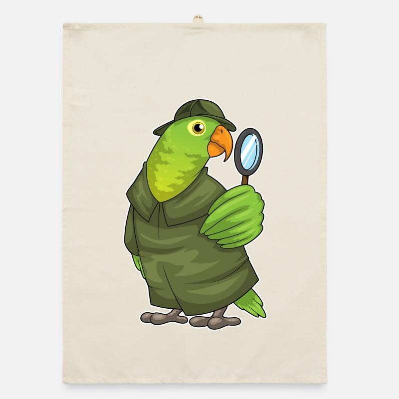 Parrot Detective Magnifier Organic dish towel