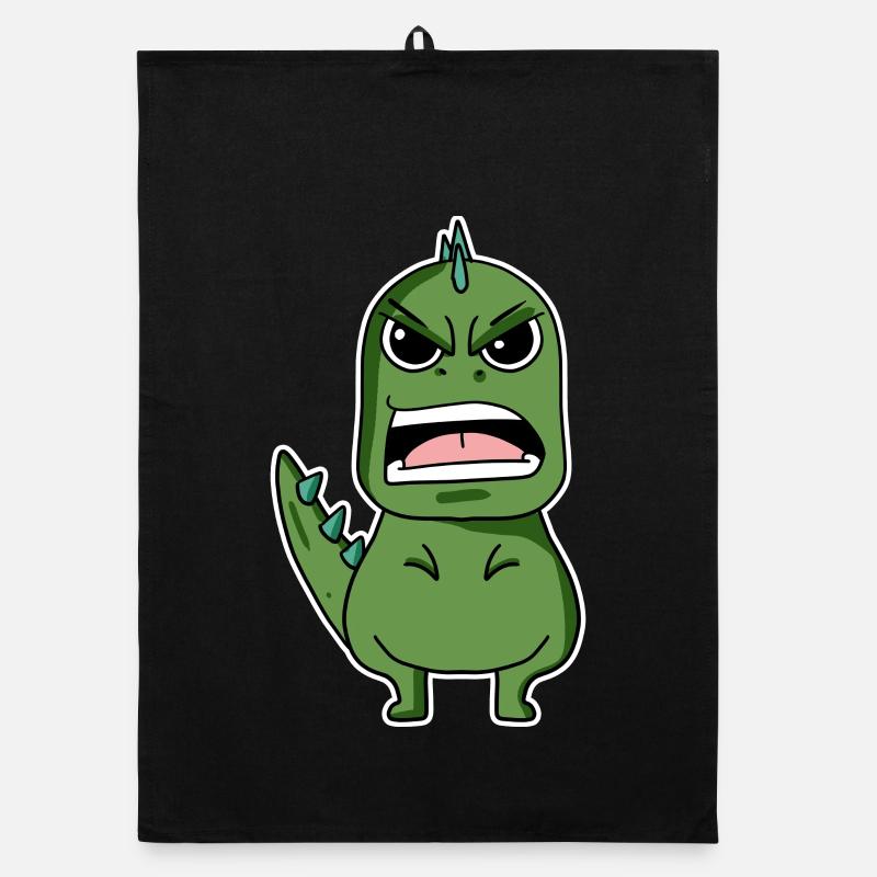 wütender Dino Organic Geschirrtuch
