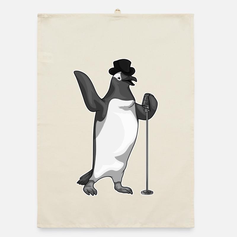 Penguin Singer Microphone Musique Torchon bio