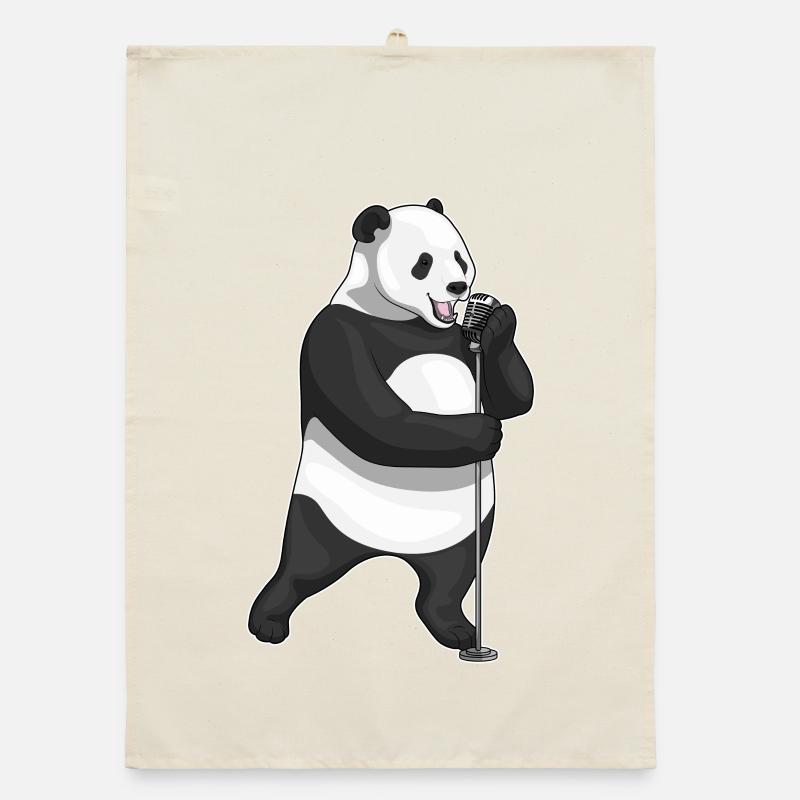 Panda Singer Microphone Musique Torchon bio