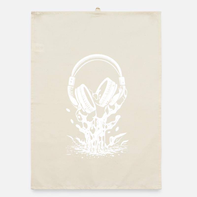 Kopfhörer mit Tropfen und Spritzern Organic Geschirrtuch