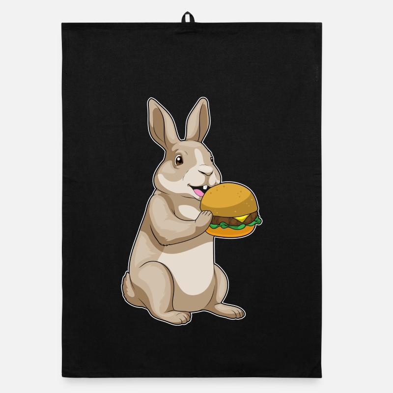 Bunny Cheeseburger Organic dish towel