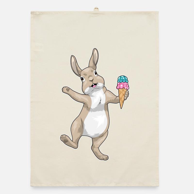 Bunny Waffle Ice Cream Organic dish towel