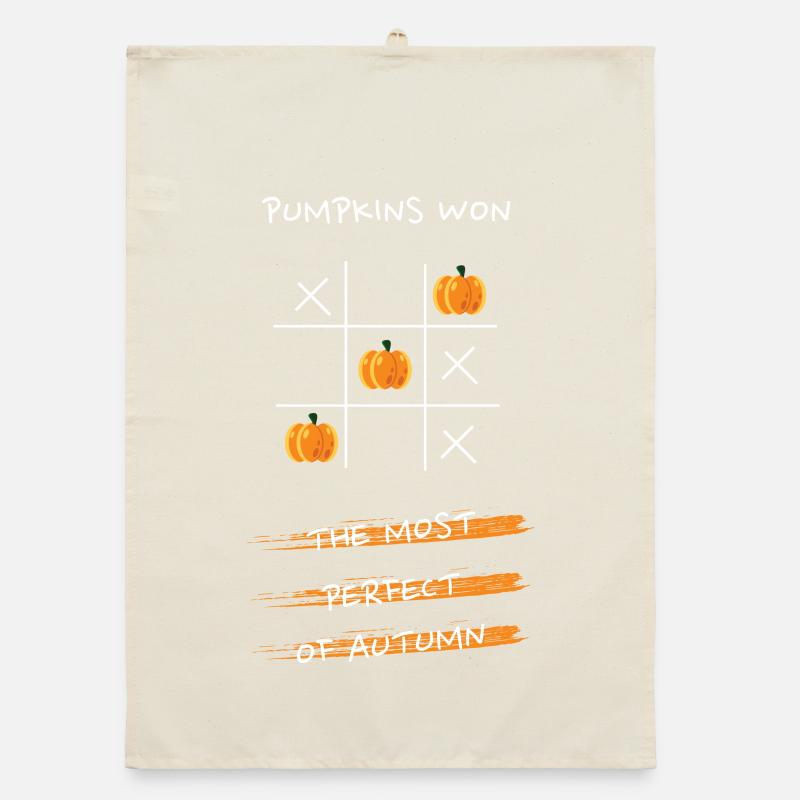 Conception de citrouille tic tac toe Torchon bio