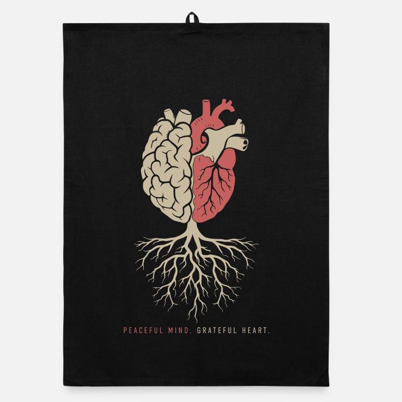 Peaceful Mind Grateful Heart Yoga Meditation Organic dish towel