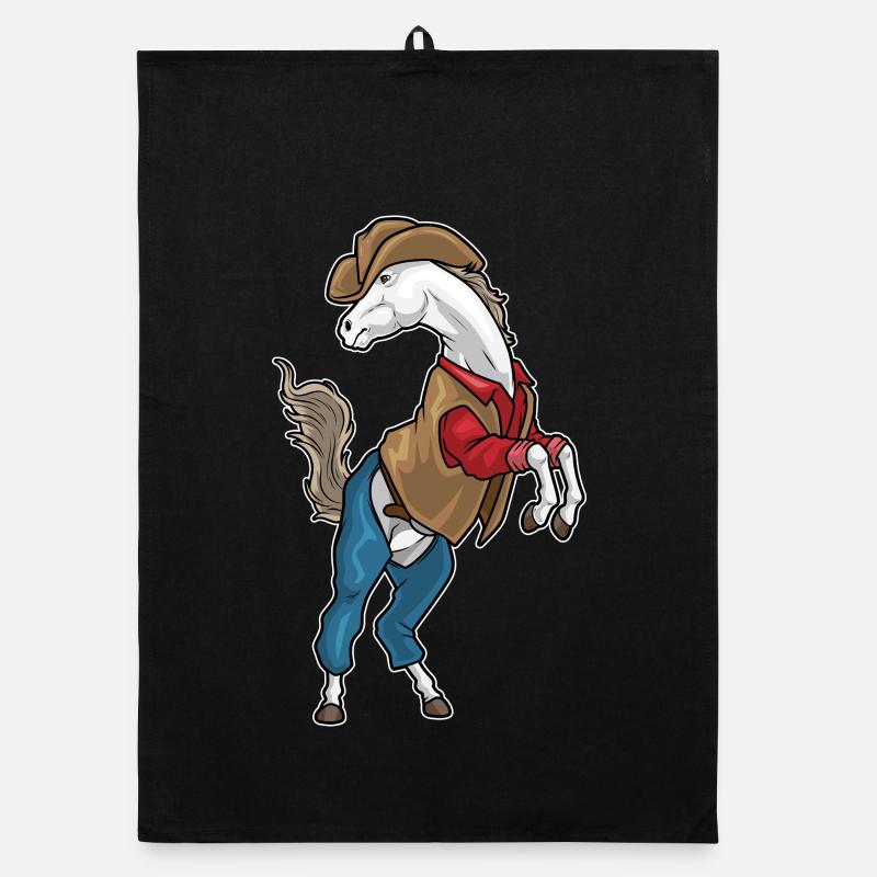 Cheval Cowboy Chapeau de Cowboy Torchon bio