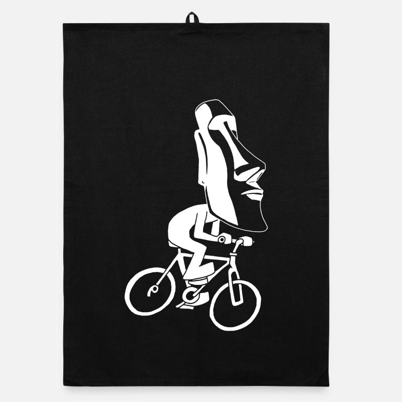 Easter Island Bike Tour (White) Organic dish towel