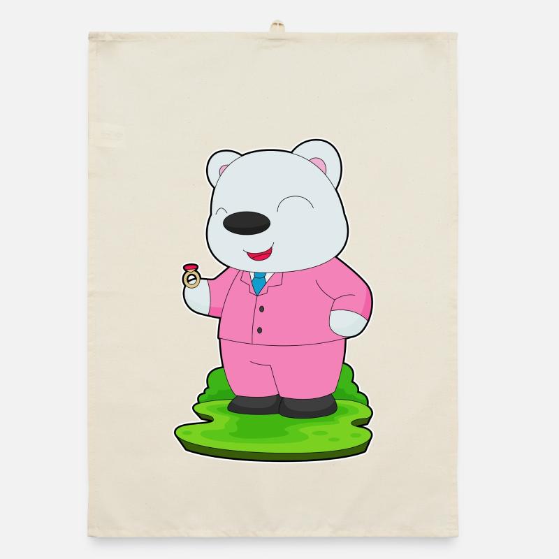 polar bear groom wedding ring wedding Organic dish towel