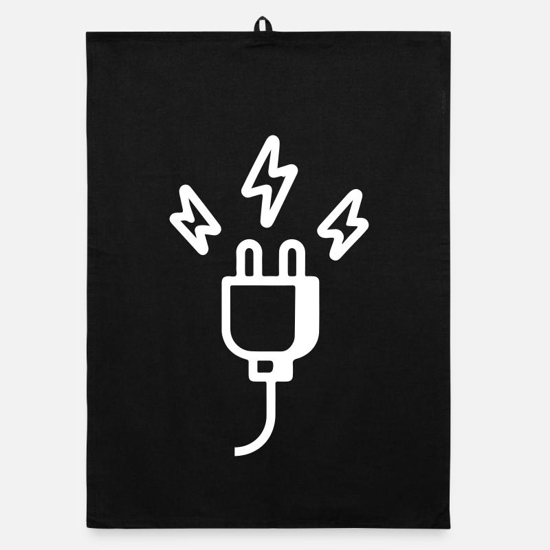 Strom Stecker Symbol Organic Geschirrtuch