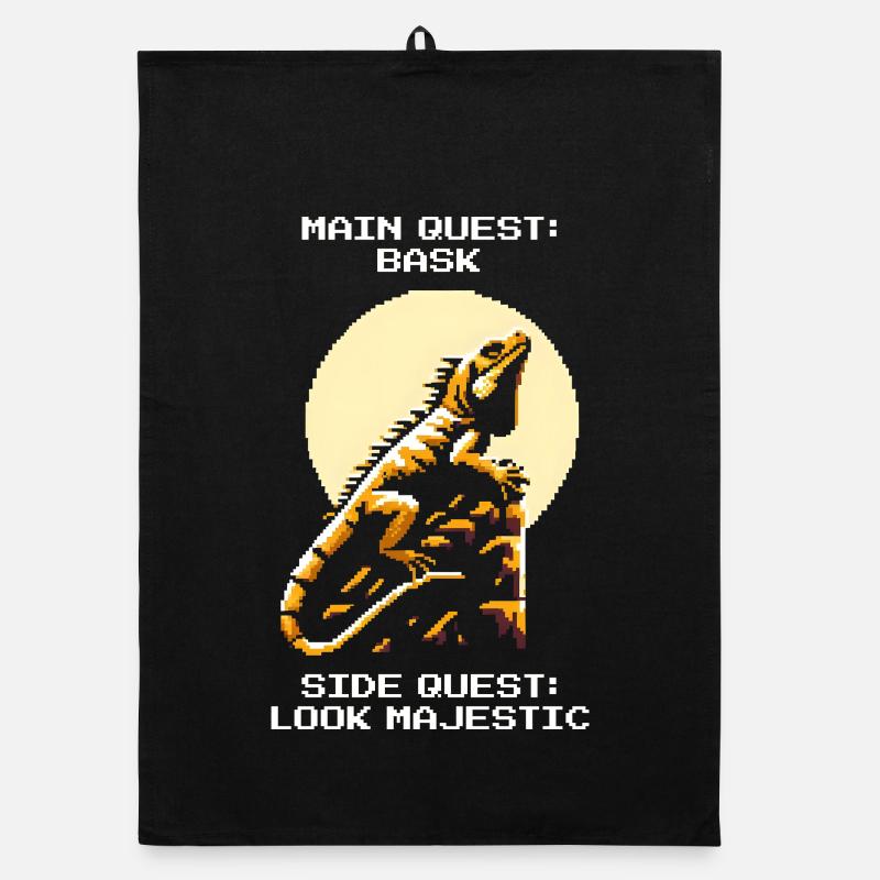 Main Quest: Suns | Iguana Reptile Humor Organic dish towel