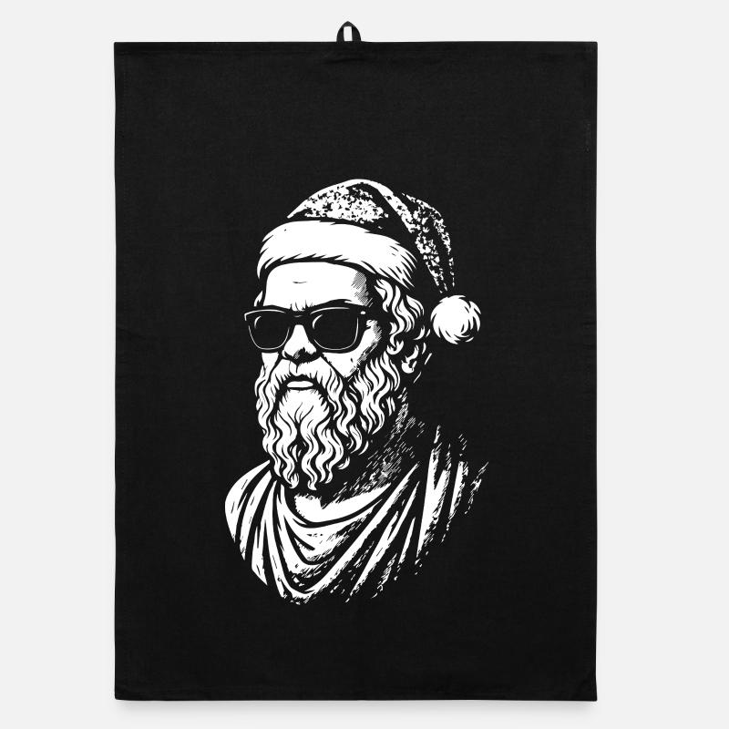 Weihnachtsmann Sonnenbrillen Pop Art Organic Geschirrtuch