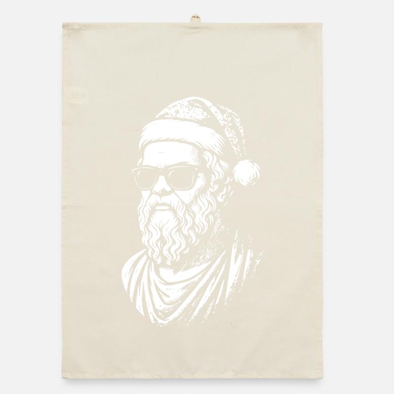 Santa Sunglasses Pop Art Organic dish towel