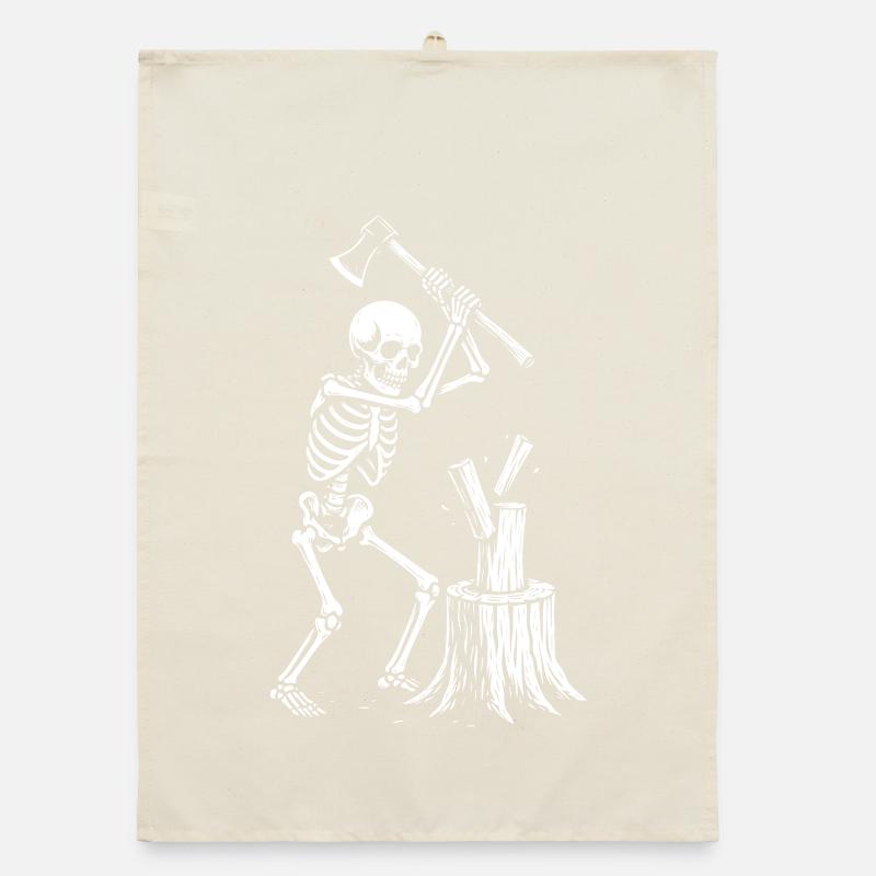 Skeleton Lumberjack Silhouette Organic dish towel