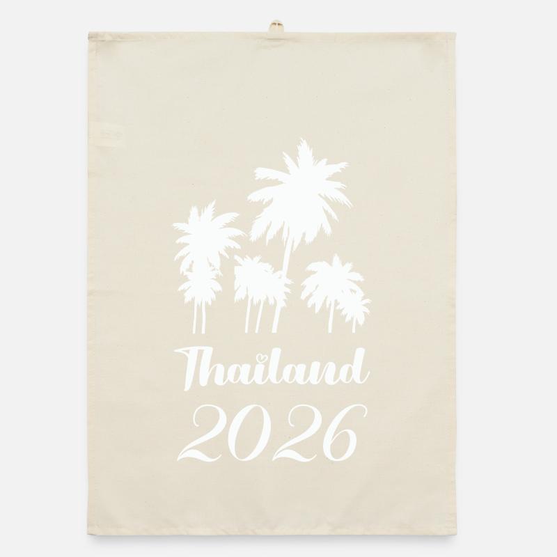 Thailand 2026 Palm Trees Design Organic dish towel
