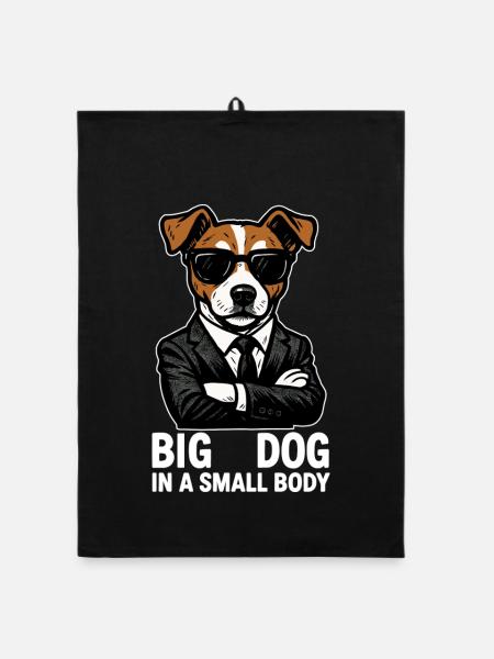 Jack Russell Terrier Anzug Chef Hund Geschenk - Torchon bio - noir - Devant