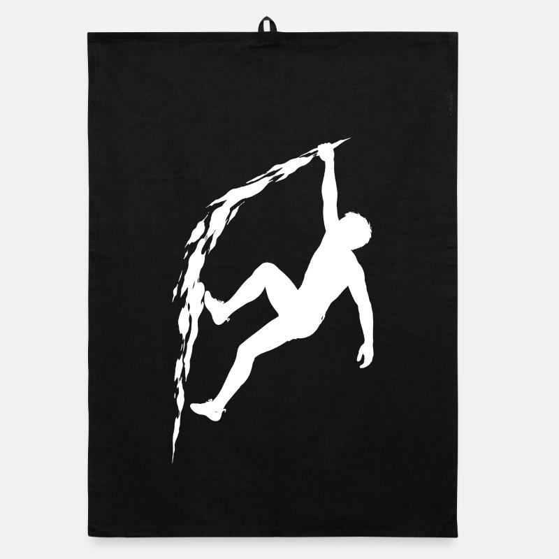 Climbing Silhouette Free Climbing Extreme Sport Mountain Organic dish towel