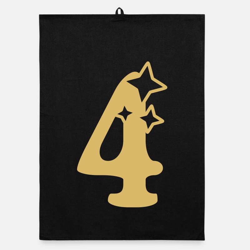 4 Jahre Jubiläum 4. Geburtstag Sternchen Organic Geschirrtuch